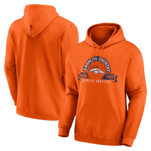 Men's Denver Broncos Orange Pullover Hoodie